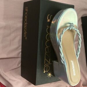 Shoe Dazzle Iridescent Platform Sandals